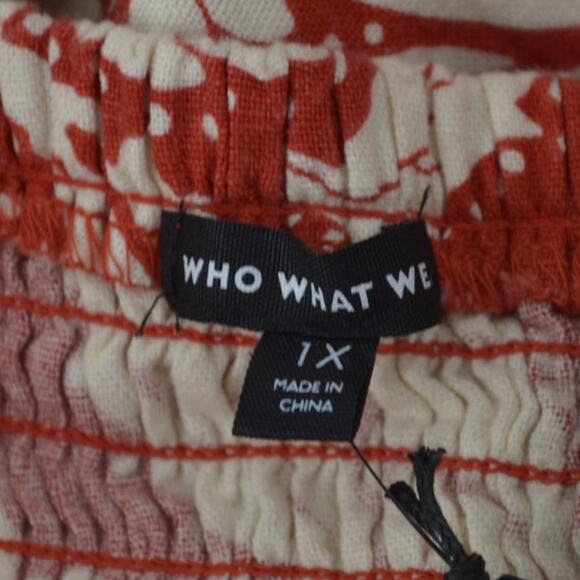 Who What Wear Batik Floral Aurora Red Dress Boho Plus Sz 1X - Picture 7 of 16